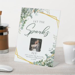 Expositor En L Elegante vegetación Eucalyptus deja brillo Boda