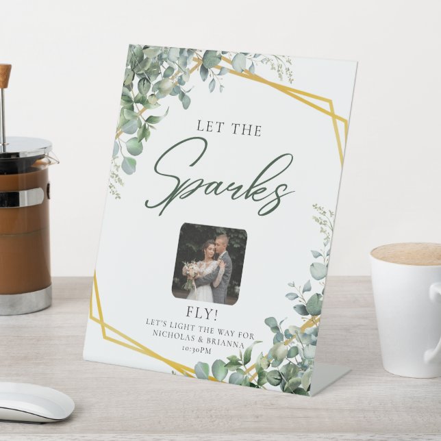 Expositor En L Elegante vegetación Eucalyptus deja brillo Boda (In Situ)