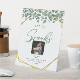 Expositor En L Elegante vegetación Eucalyptus deja brillo Boda