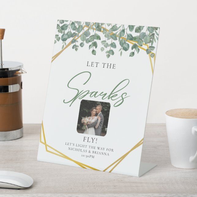 Expositor En L Elegante vegetación Eucalyptus deja brillo Boda (In Situ)