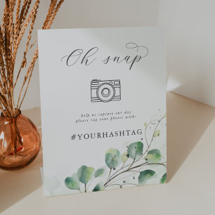 Expositor En L Elegante vegetación Rótulo de etiquetas de Boda Sn