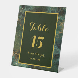 Expositor En L Elegante verde esmeralda y oro engaña a enve Boda