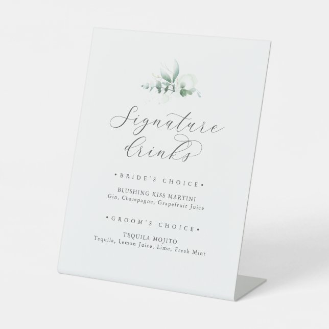 Expositor En L Elegante verde Rótulo de bebidas (Anverso)