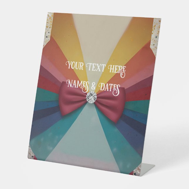 Expositor En L Elegante y colorido Boda arcoiris (Anverso)