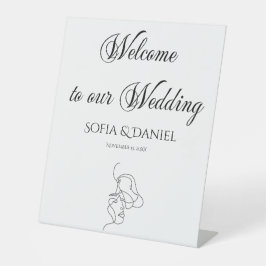 Expositor En L Elegante y minimalista bienvenida a nuestro Boda