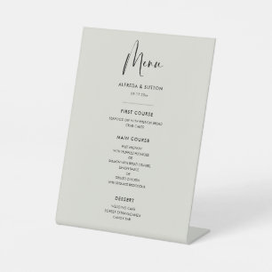 Expositor En L Elegante y moderno menú de boda verde azulado