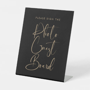Expositor En L Elegante y moderno tablero de invitados para fotos