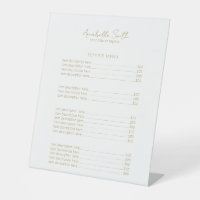 Elegante y simple lista de precios Minimalistas mo