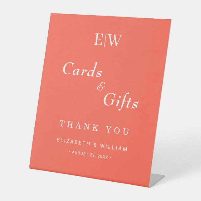 Expositor En L Elegante y simple llanura de neón con Boda monogra (Anverso)