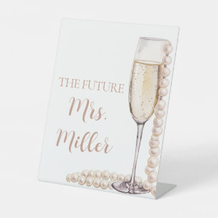 Expositor En L Elegantes Perlas Rosa y Futuro Prosecco Sra. Rótul