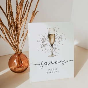 Expositor En L Elegantes Perlas y Prosecco Bridal Shower Favorita