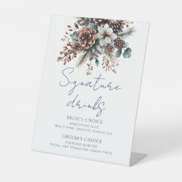 Expositor En L Elegantes pinecones rústicos con firma floral bebi