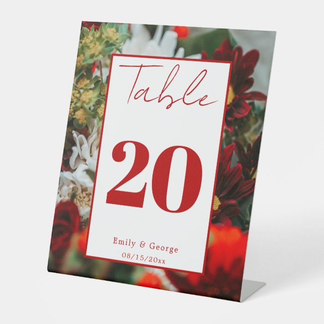 Expositor En L Elegantes rosas rojas florecen flores Boda floral (Anverso)