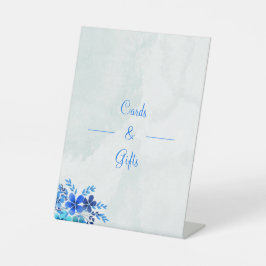 Expositor En L Elegantes Tarjetas De Boda Azul Y Regalos