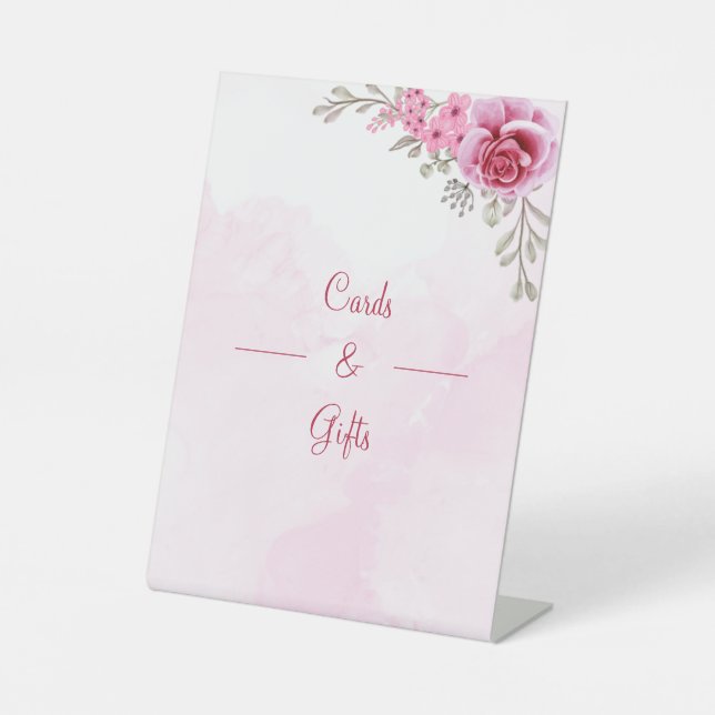 Expositor En L Elegantes Tarjetas De Boda Y Regalos De Rosa (Anverso)