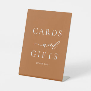 Expositor En L Elegantes tarjetas de terracota y regalos Rótulo P