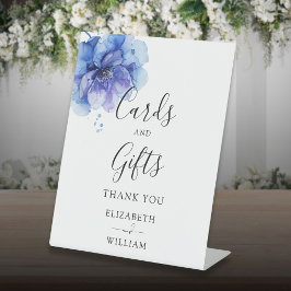 Expositor En L Elegantes Tarjetas Florales Azules Y Regalos