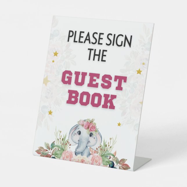 Expositor En L Elephant Baby Shower (Anverso)