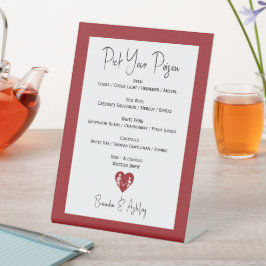 Expositor En L Elija el menú de la barra roja del Boda del esquel