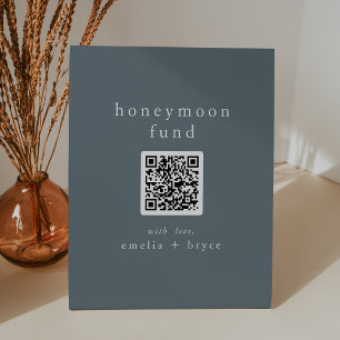 Expositor En L EMELIA Código QR Fondo de luna de miel de Boho Bod