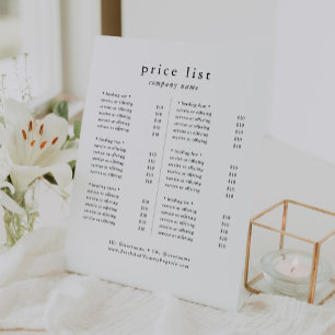 Expositor En L EMELIA Lista de precios de servicios empresariales