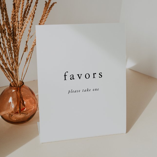 Expositor En L EMELIA White Black Rustic Simple Wedding Favor (EMELIA White Black Rustic Simple Wedding Favor Pedestal Sign)