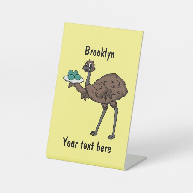 Expositor En L Emu con ilustracion personalizado de huevos (Anverso)