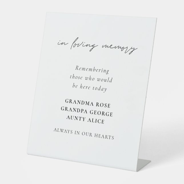 Expositor En L En el Boda de nombres de guiones elegantes de memo (Anverso)