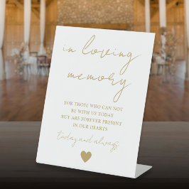 Expositor En L En la memoria de amor elegante guión dorado