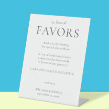 En lugar de favores, donación Minimalista de Bodas