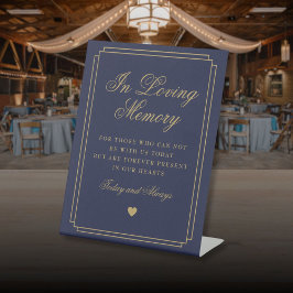 Expositor En L En memoria amorosa marina azul y oro conmemorativo