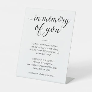 Expositor En L En Memoria De Usted Poema Con Nombre Boda Memorial