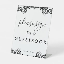 Expositor En L Encantador Libro de Firmas para Invitados de Boda