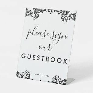 Expositor En L Encantador Libro de Firmas para Invitados de Boda 