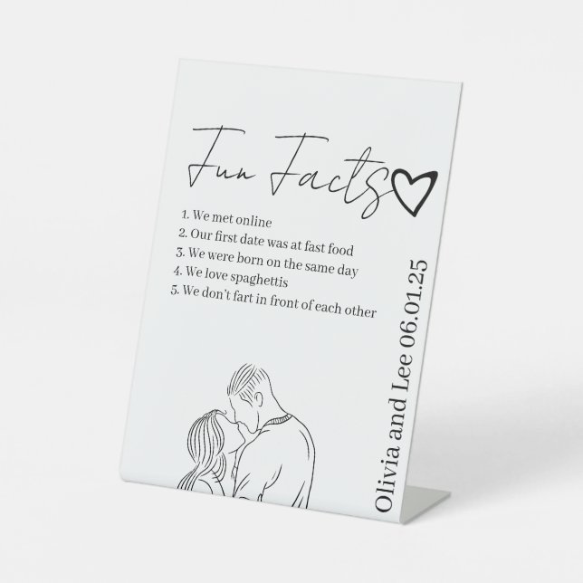 Expositor En L Engagement Party Fun facts Name Wedding  (Anverso)