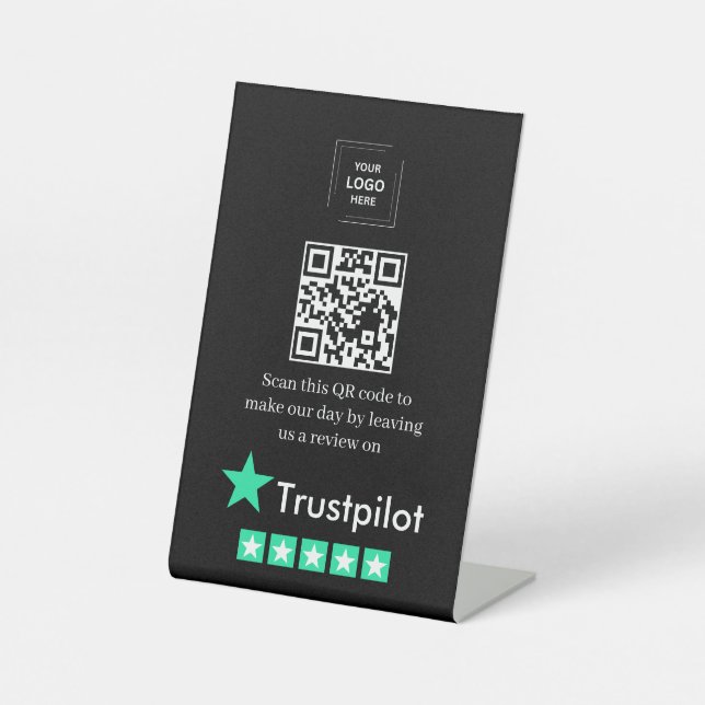 Expositor En L Enlace de reseña de Trustpilot con código QR estil (Anverso)