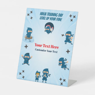Expositor En L Equipo Ninja Azul Fiesta de Cumpleaños Tu Texto Aq