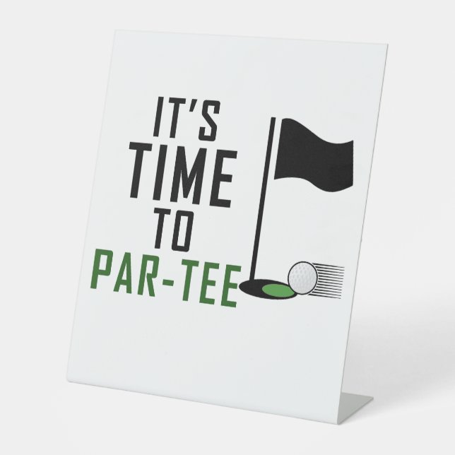 Expositor En L es hora de par-tee, cumpleaños de golfer (Anverso)