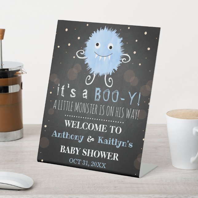 Expositor En L ¡Es un Boo-y! Baby Shower de Little Monster Hallow (In Situ)