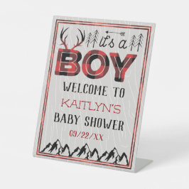 Expositor En L ¡Es un chico! Rustic Plaid Lumberjack Baby Shower