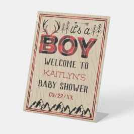 Expositor En L ¡Es un chico! Rustic Plaid Lumberjack Baby Shower