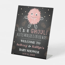 Expositor En L ¡Es una gol! Baby Shower de Little Monster Hallowe