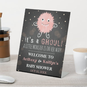 Expositor En L ¡Es una gol! Baby Shower de Little Monster Hallowe