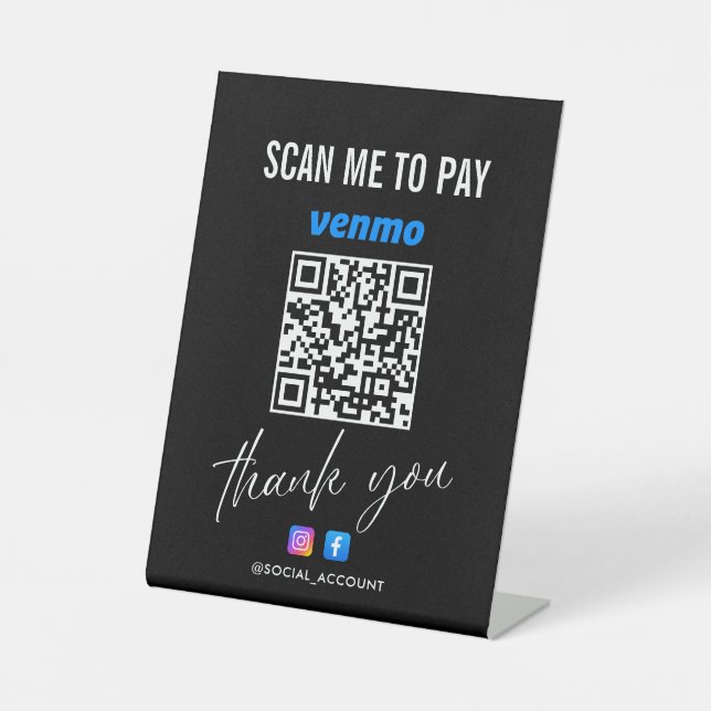 EXPOSITOR EN L ESCALA DE CÓDIGO QR DE VENMO PARA PAGAR GRACIAS NE (Anverso)