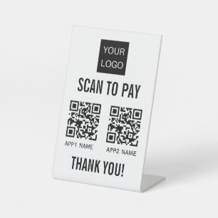 Expositor En L ESCÁNEA DE personalizado PARA PAGAR 2 CÓDIGO QR ES