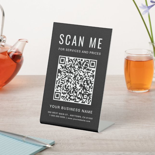 Expositor En L Escanéame Código QR Negro (In Situ)