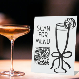 Expositor En L ESCANEAR CÓDIGO QR DEL MENÚ DE BEBIDAS Bar de cóct