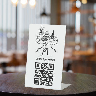Expositor En L Escanear código QR del menú Restaurante Café Event