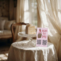 ESCANEAR PARA PAGAR Código QR CUPCAKE Acuarela PAS