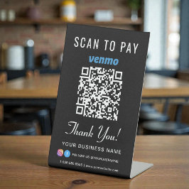 Expositor En L Escanear para pagar código QR de Venmo negro